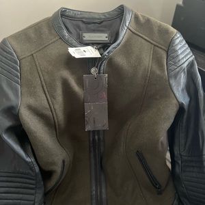 Leather/wool jacket